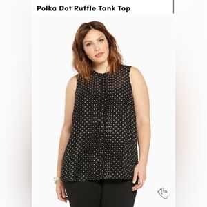 Red Polka Dot Ruffle Tank Top